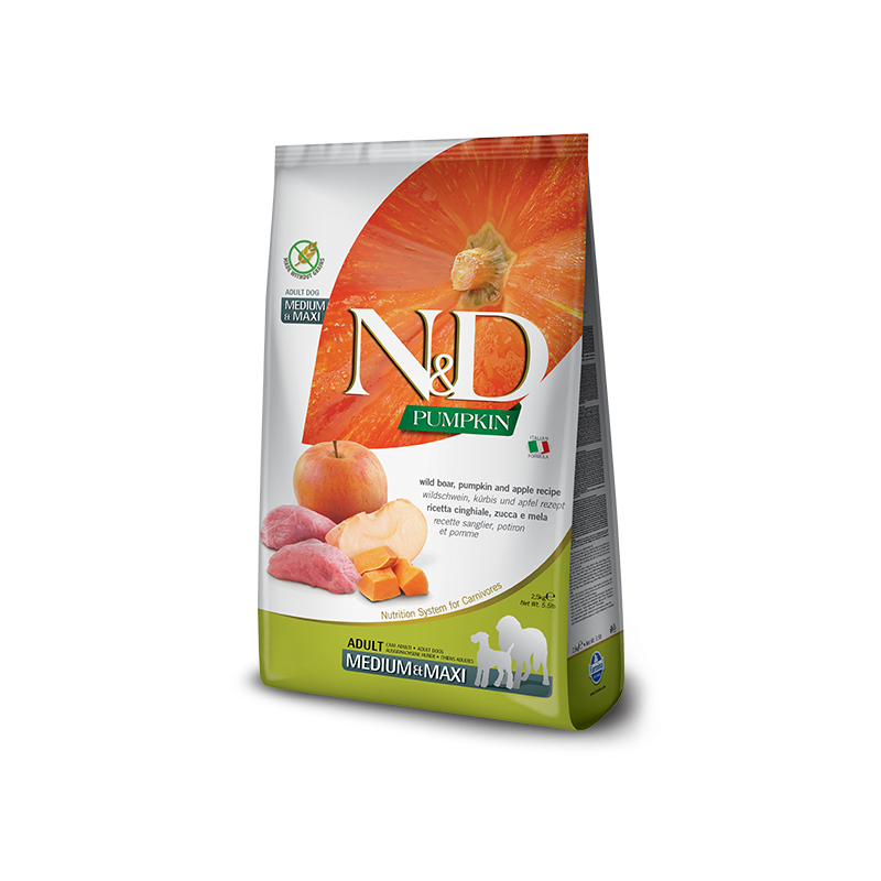 N&D dog PUMPKIN FORMULA ADULT MEDIUM/MAXI KG 2,5 CINGHIALE ZUCCA E MELA