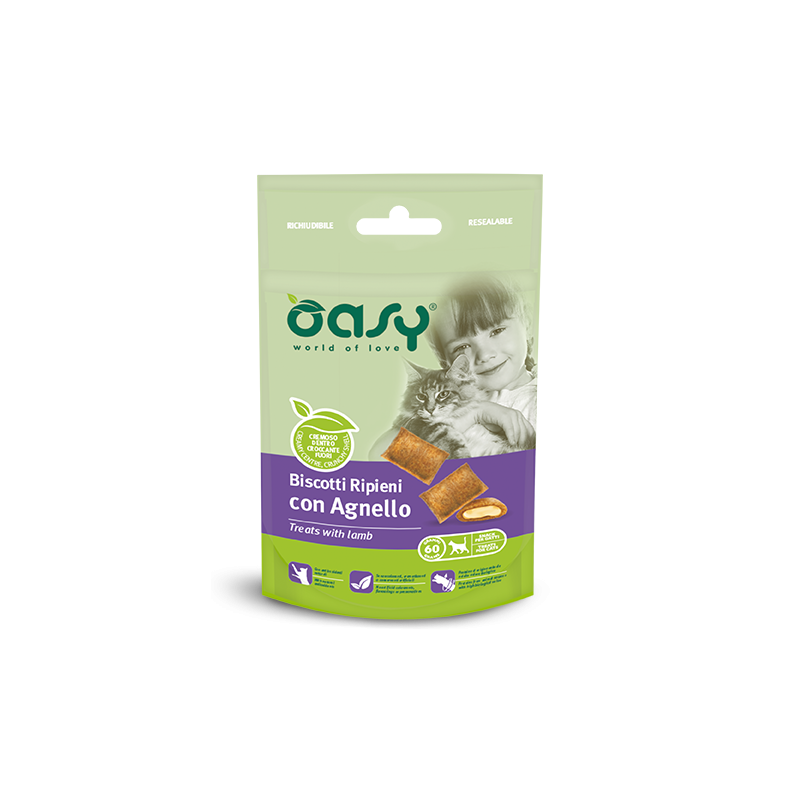 OASY CAT BISCOTTI CON AGNELLO GR 60