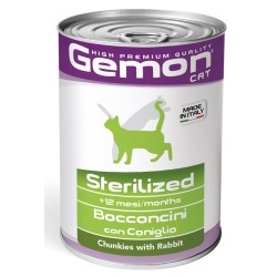 GEMON CAT 415 GR STERILIZED BOCCONCINI CON CONIGLIO