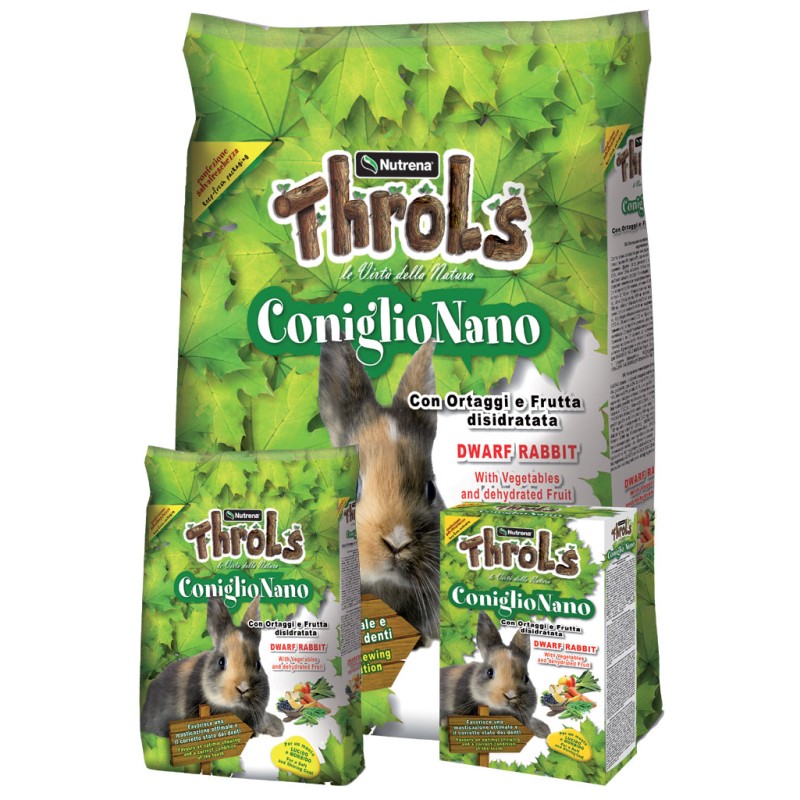 Throls coniglio nano con ortaggi e frutta disidratata gr 750