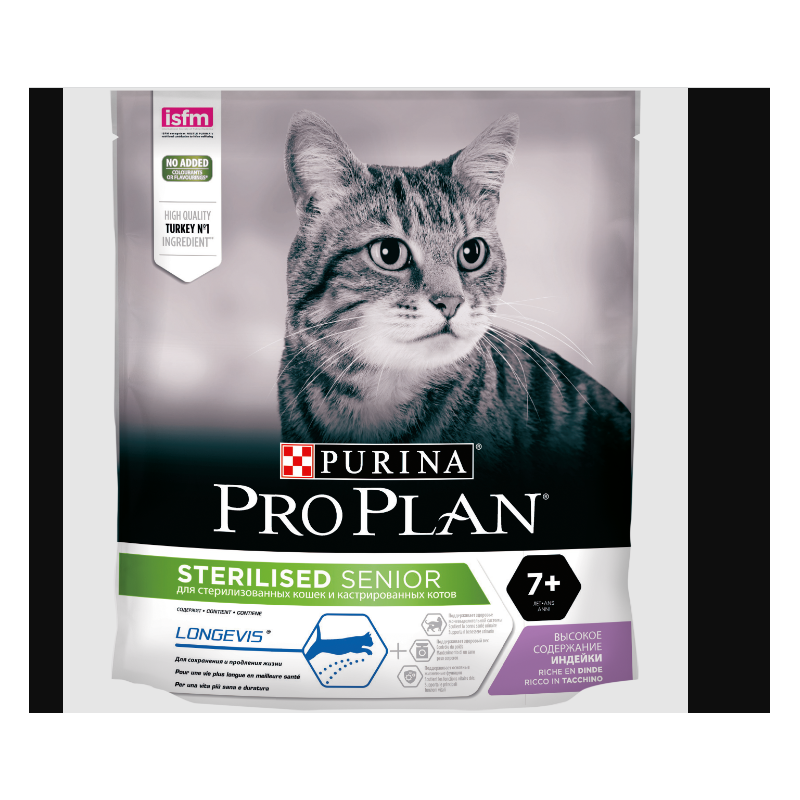 pro plan cat sterilised senior 7+ longevis tacchino gr 400