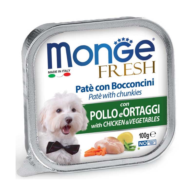 monge fresh cane vaschetta gr 100 pollo con ortaggi