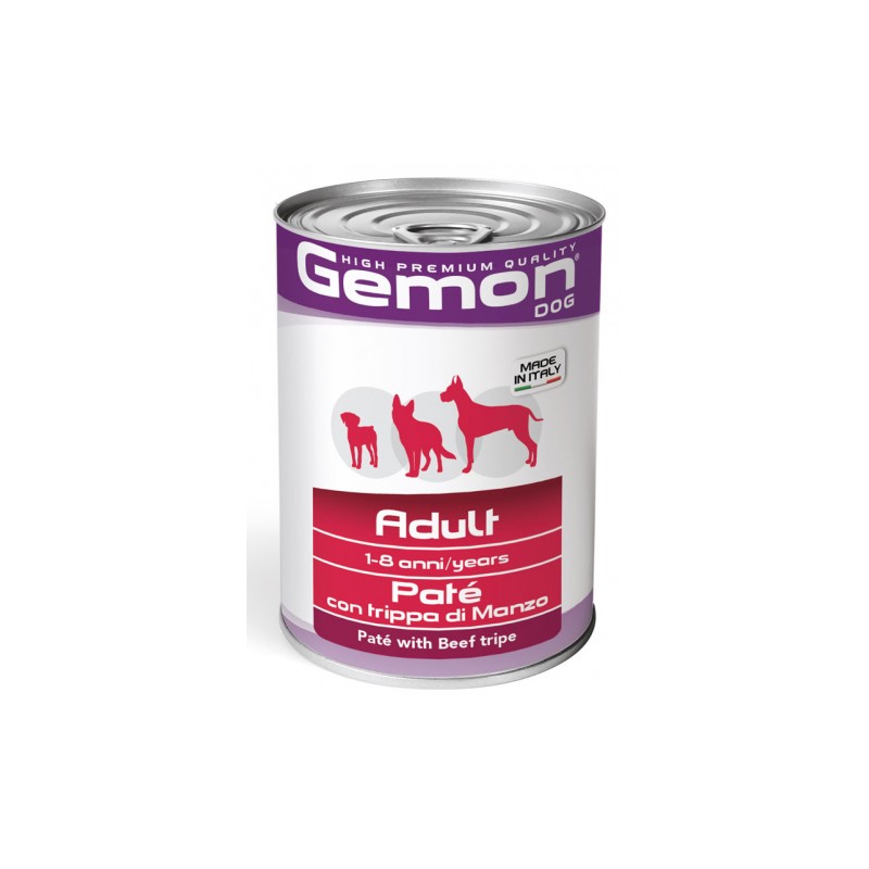 GEMON DOG 415 GR PATE' CON TRIPPA DI MANZO ADULT