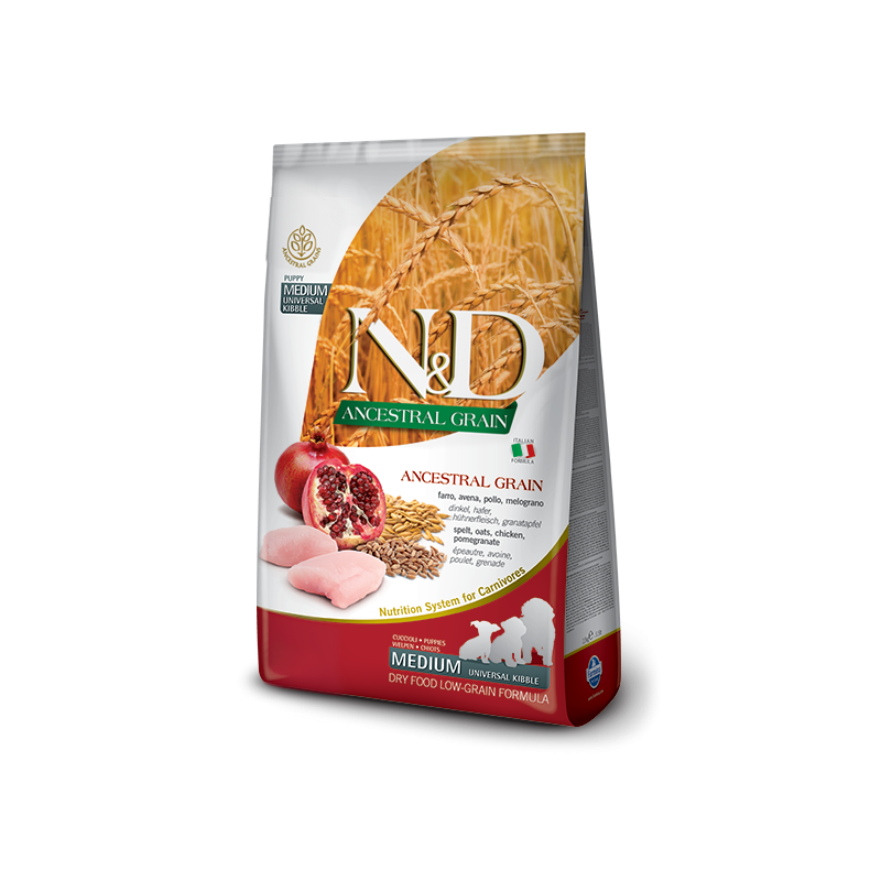 N&D PUPPY MEDIUM MAXI KG 2,5 ANCESTRAL POLLO FARRO AVENA E MELOGRANO