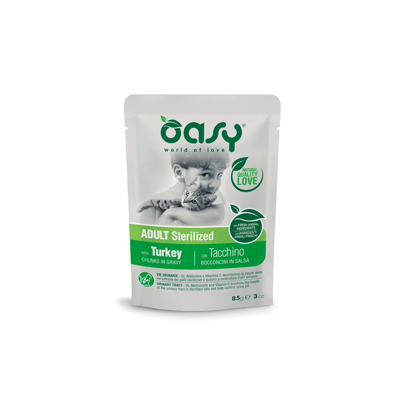 OASY CAT BUSTINA 85 GR STERILIZED TACCHINO