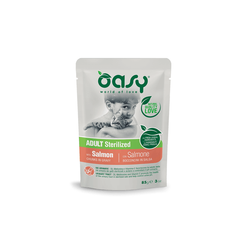 OASY CAT BUSTINA STERILIZED SALMONE 85 GR