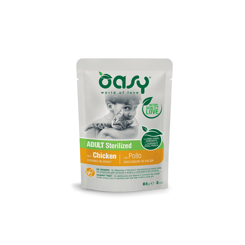 OASY CAT STERILIZED BUSTINA POLLO GR 85 