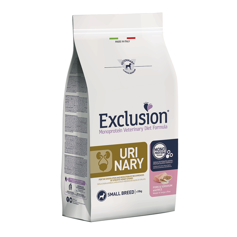 Exclusion dog DIET URINARY MAIALE E RISO SMALL KG 2