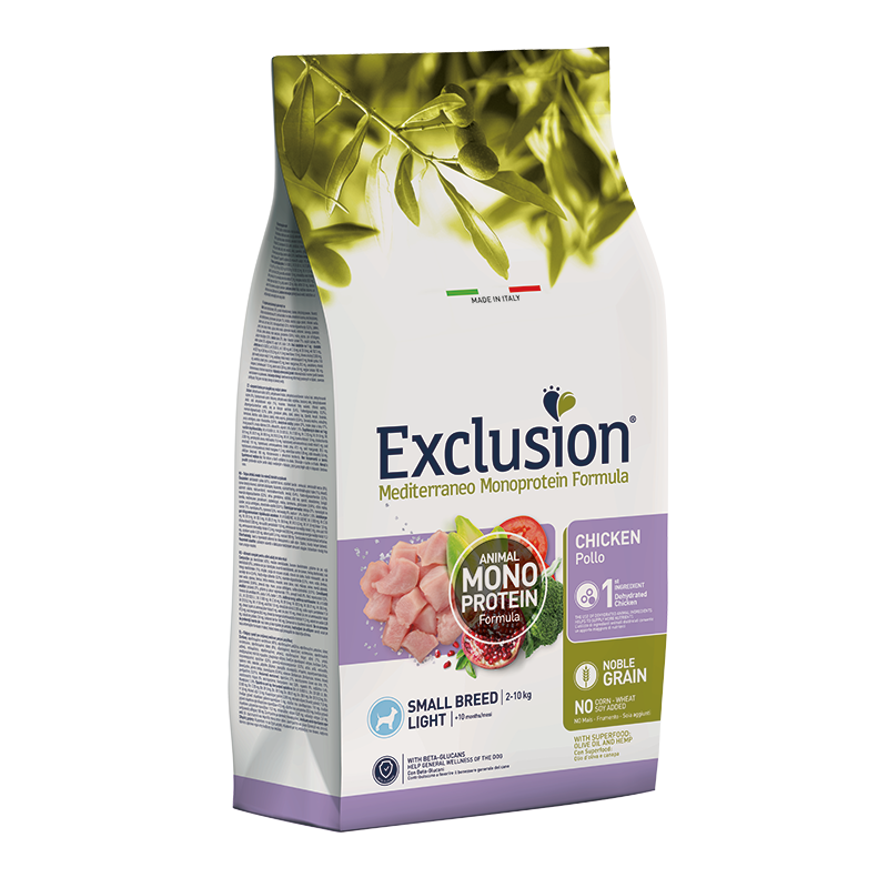 Exclusion dog LIGHT SMALL POLLO KG 2 NOBLE GRAIN