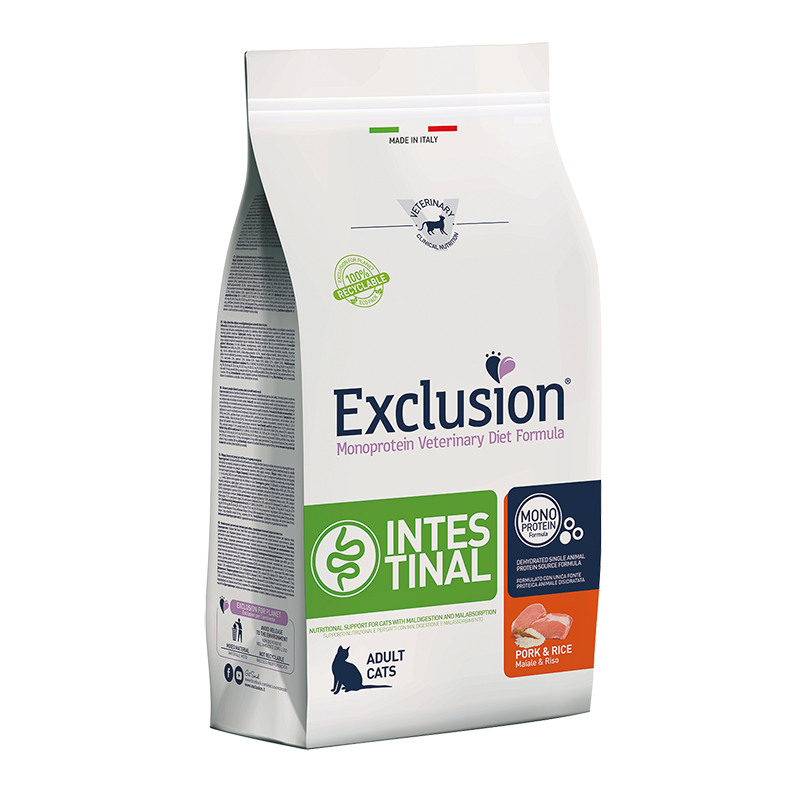 Exclusion cat intestinal Maiale e riso gr 300