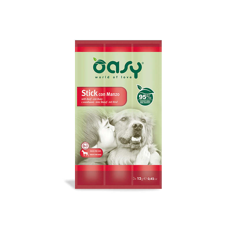 Oasy dog stick con manzo(3x12gr)