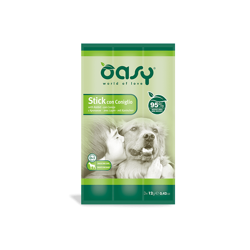 Oasy dog stick con coniglio (3x12gr)