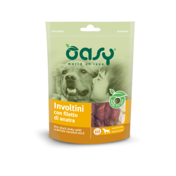 oasy dog involtini con filetto di anatra gr 100