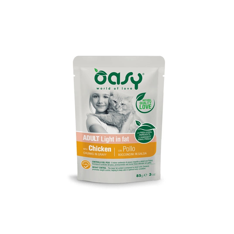 oasy cat bustina gr 85 light al pollo