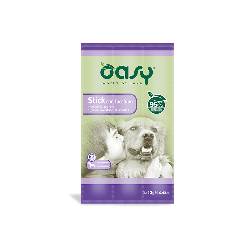 oasy dog stick con tacchino (3x12 gr)