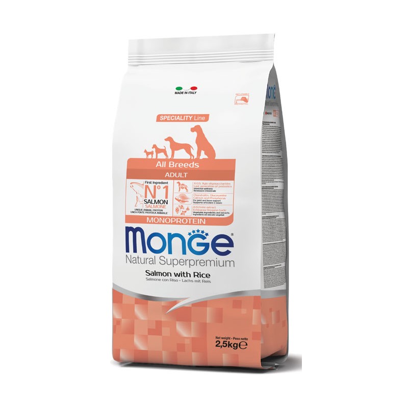 MONGE DOG ADULT ALL BREED  SALMONE KG 2,5