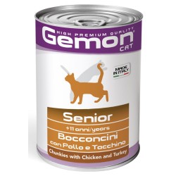 GEMON CAT 415 GR CON POLLO E TACCHINO SENIOR BOCCONCINI