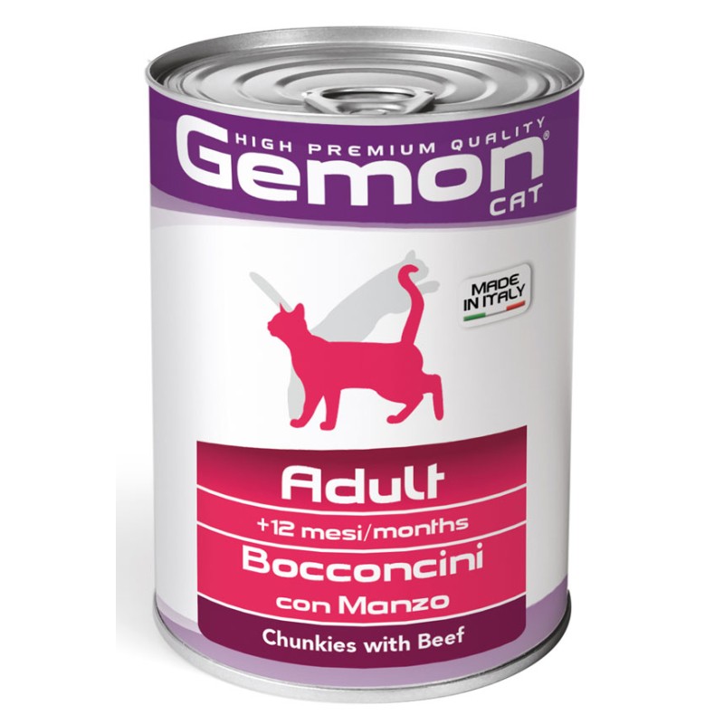 GEMON CAT 415 GR  ADULT BOCCONCINI CON MANZO