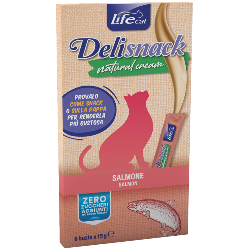 Life cat natural cream salmone 6 buste da 15 gr