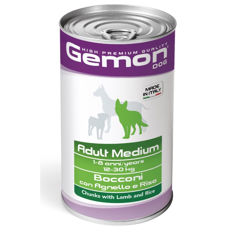 GEMON DOG 1250 GR ADULT MEDIUM BOCCONI CON AGNELLO E RISO