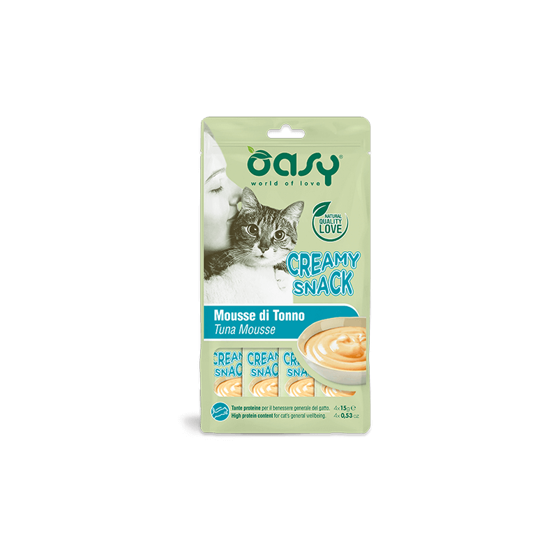 Oasy cat creamy snack mousse di tonno 4x15 gr 