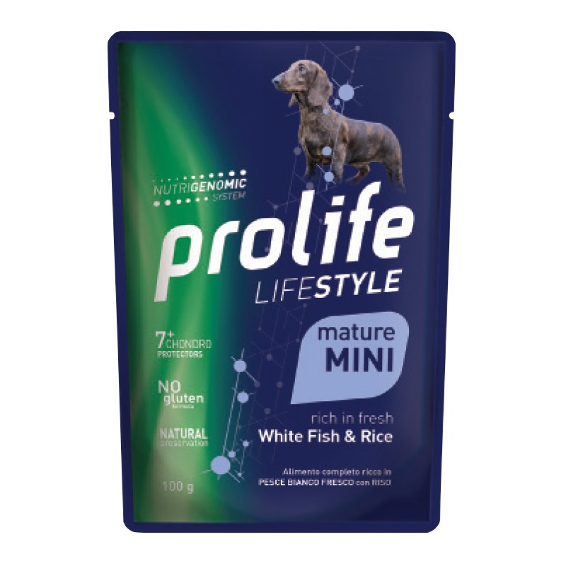 Prolife dog adult mature mini fish&rice 12 x 100 gr (busta)