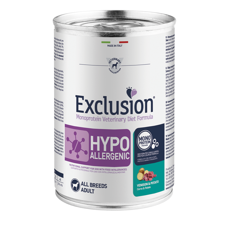 Exclusion dog diet hypo cervo e patate gr 400