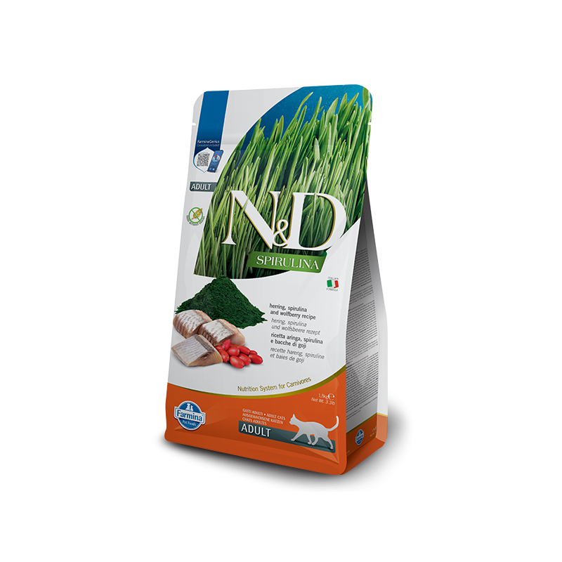 N&D cat adult spirulina con aringa kg 1,5