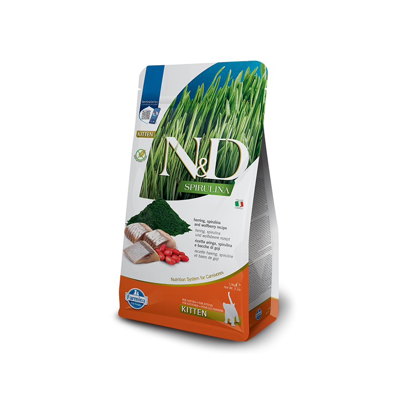 N&D cat kitten spirulina kg 1,5 con aringa