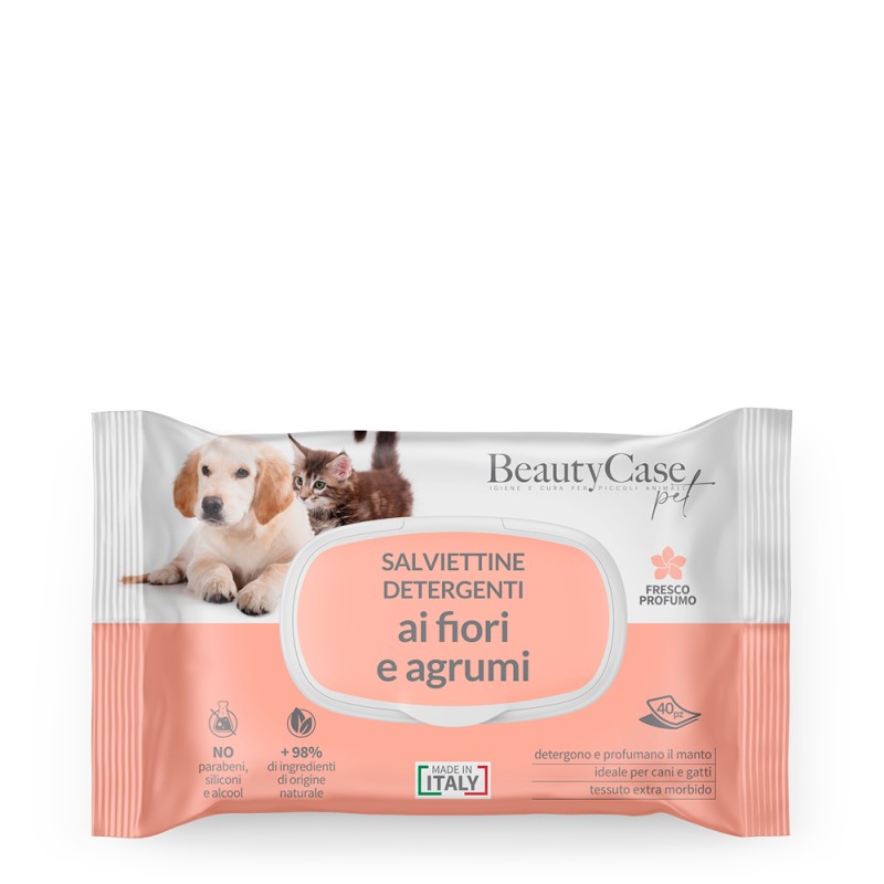 Beauty case salviette detergenti ai fiori e agrumi pz 40