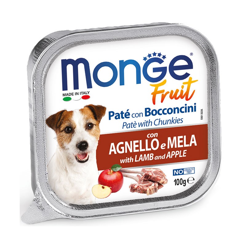 Monge dog fruit agnello con mela vaschetta gr 100