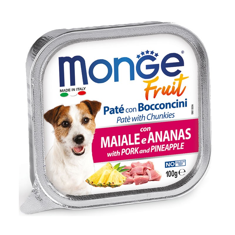 Monge dog fruit maiale con ananas gr 100 vaschetta