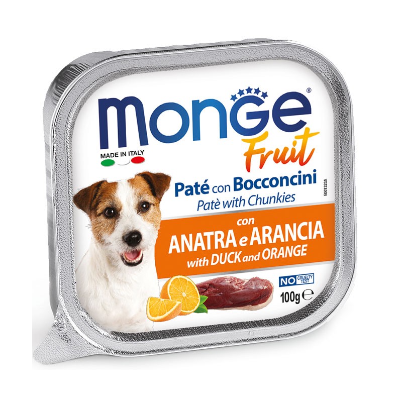 monge cane fruit anatra e arancia gr 100