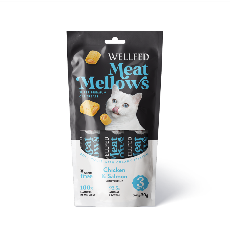 Wellfed Meat Mellows pollo e salmone (3x10 gr)