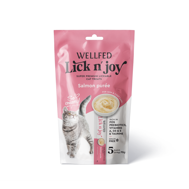 Wellfed Lick n'joy pure' Salmone (5x14 gr)