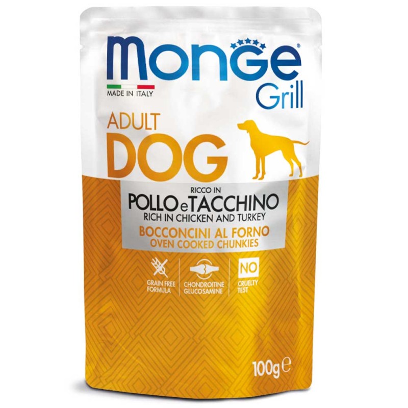 MONGE DOG POLLO E TACCHINO GRILL GR 100 BUSTINA