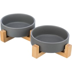 set ciotole ceramica legno tx 24822