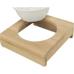 Ciotola ceramica con supporto bamboo 0,25lt diametro 12 cm 