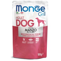 MONGE DOG GRILL BEEF GR 100 MANZO BUSTINE