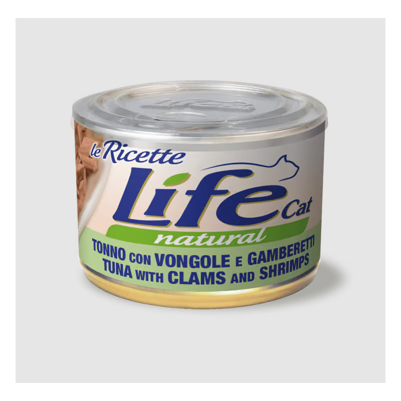 LIFE CAT 150 GR TONNO VONGOLE E GAMBERETTI 