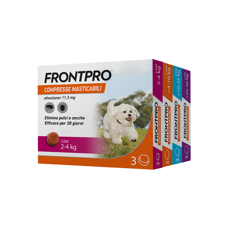 Frontpro compresse masticabili da2 a 4 kg confezione 3 pezzi