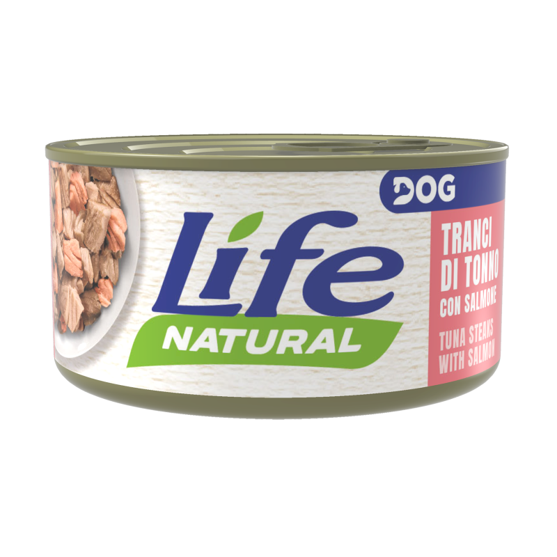 Life dog natural con tranci di tonno e salmone gr 90