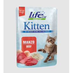 Life cat natural bustina kitten manzo gr 70