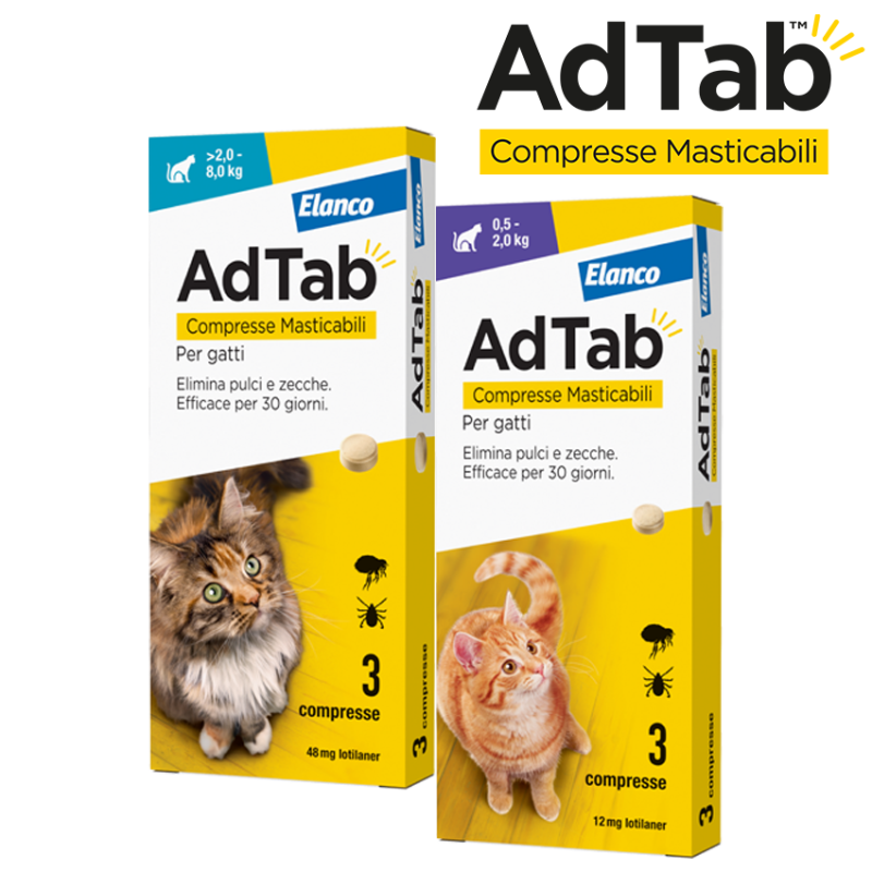 AdTab compresse masticabili per gatto 0,5/2 kg confezione da 3 pezzi