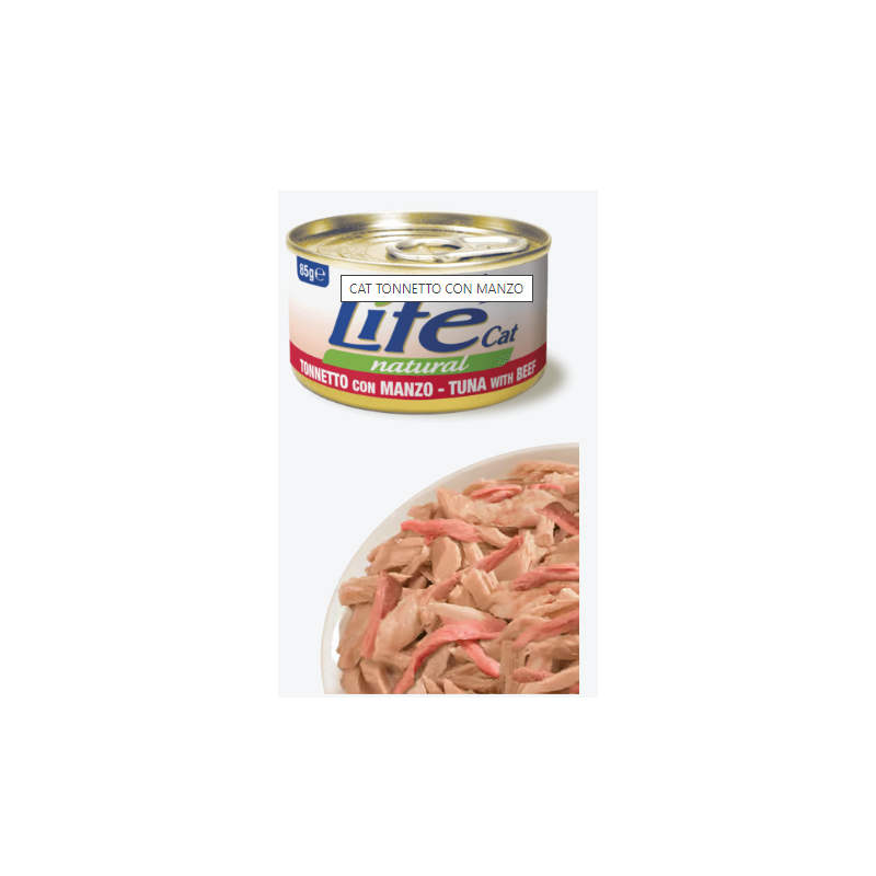 LIFE CAT 85 GR TONNETTO CON MANZO 