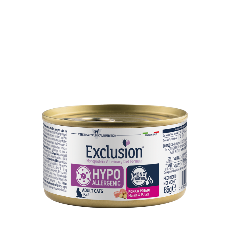 Exclusion cat hypoallergenic gr 85 maiale e patate