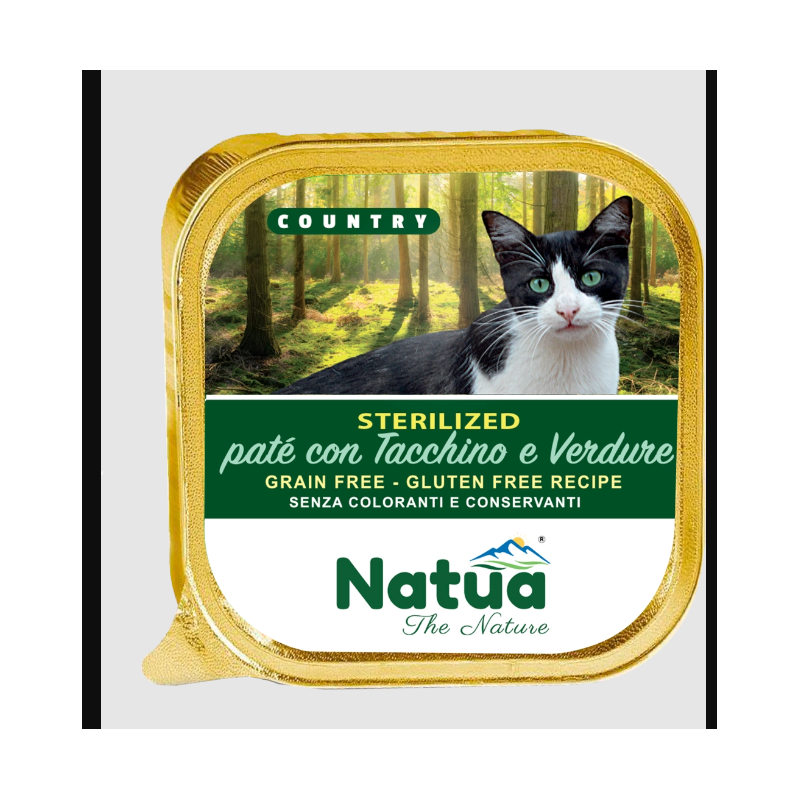 Natua cat sterilised pate' con tacchino e verdure gr 100 vaschetta