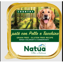 Natua dog pate' con pollo e tacchino gr 300 vaschetta