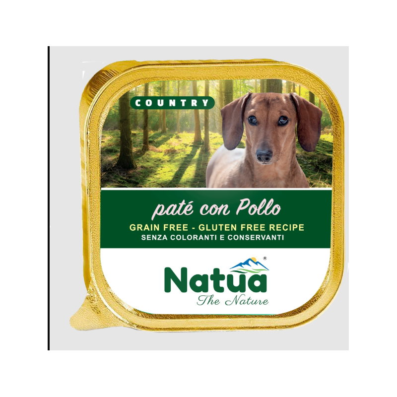 Natua dog pate' con pollo gr 100 vaschetta