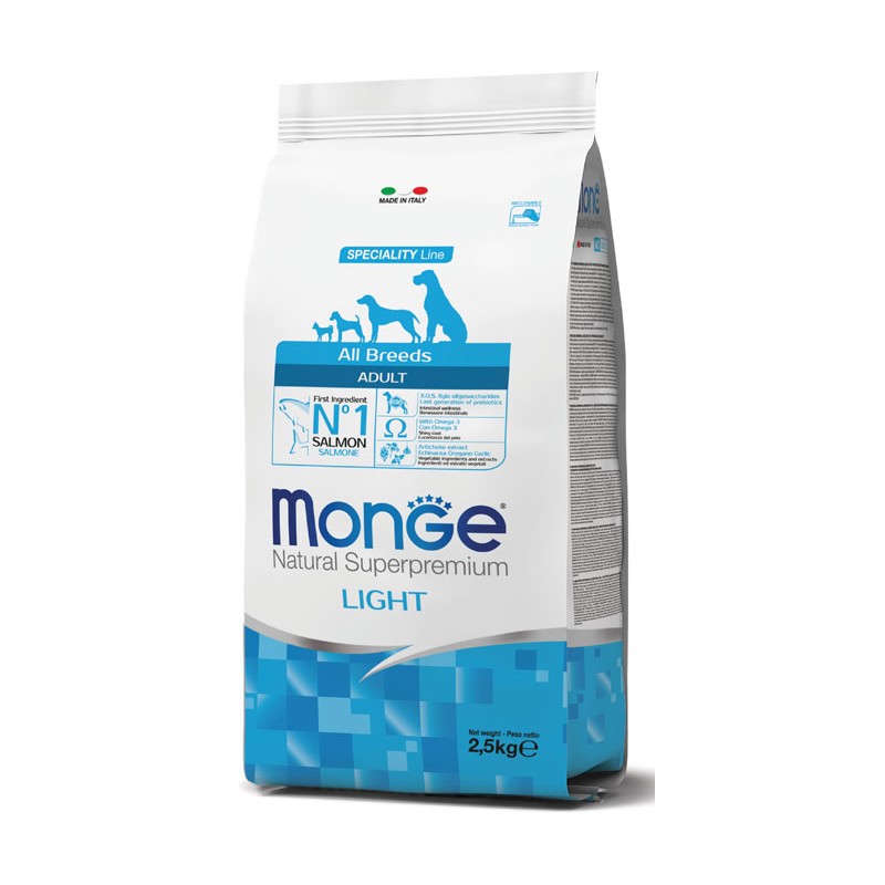 MONGE CANE LIGHT SALMONE/RISO ALL BREEDS KG. 12